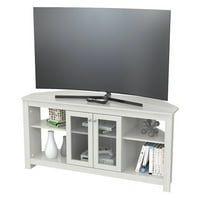 Inval Corner laminált 60 TV állvány üvegajtókkal, fehér