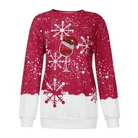 TKing Divat Női Divat karácsonyi Hosszú ujjú felsők blúz pulóver pulóver karácsonyi jelmezek nőknek-Red XL