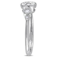 Carat T.W. Gyémánt 10KT fehérarany art deco gyűrű