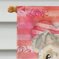 Carolines kincsek CK1762CHF szerelem egy Lakeland Terrier zászló vászon ház mérete, ház mérete, Többszínű