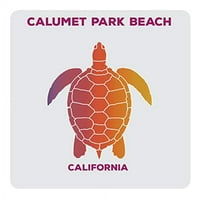 Calumet Park Beach Kaliforniai Ajándéktárgy Akril Alátét Teknős Tervezés