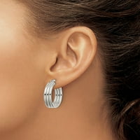 Sterling ezüst polírozott karika fülbevaló intézkedések 21,95 X széles vastag ékszer ajándékok nőknek