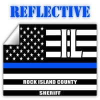 Fényvisszaverő Rock Island County Illinois IL vékony kék vonal lopakodó régi dicsőség USA zászló