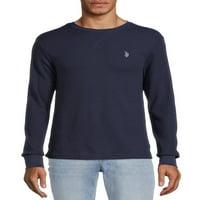 S. Polo Assn. Férfi Termál Hosszú ujjú Lounge Top, S-2XL méretek, férfi pizsama