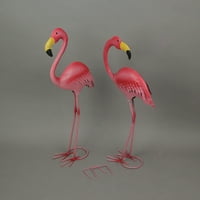 Gerson Fém Rózsaszín Flamingó Udvari Szobrok Horgonyokkal 18