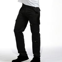 Cargo nadrág férfiaknak Alkalmi Férfi széles láb nadrág Cargo Pocket Lace-up alkalmi Sweatpants teljes hosszúságú nadrág
