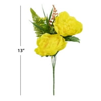 Mainstays 13 Mesterséges selyem sárga bazsarózsa vegyes nyári virágok válogatás