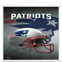 New England Patriots-sisak fali poszter fa mágneses kerettel, 22.375 34