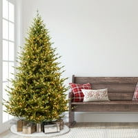 Előre megvilágított 7.5 'Addison FIR mesterséges karácsonyfa fényekkel, zöld