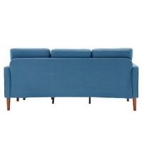 Reverzibilis szekcionált kanapé kanapé, L-alakú 3-üléses kanapé oszmán, Modern Vászon Szövet reverzibilis Chaise fa