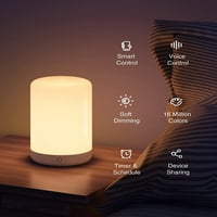 LB3W: Gosund intelligens lámpa, WiFi intelligens asztali lámpa működik Alexa & Google Assistant hangvezérléshez, ideális