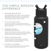 Egyszerű modern Oz csúcstalálkozó vizes palack szalma fedéllel - Hydro vákuum szigetelt lombik dupla fal fél gallon