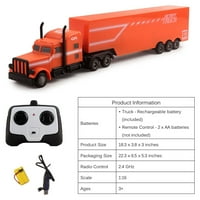 Vokodo RC Semi Truck and Trailer 2.4 Ghz Gyors sebesség 1: Scale elektromos Hauler Újratölthető távirányító gyerekek