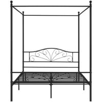 EasyFashion Juniper négyposzter canopied platform ágy, fekete, királynő