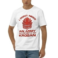 Men Geek Teez nincs szükségem hadseregre, van egy Krogan hivatalos pólóm puha Rövid ujjú póló X-Nagy Fehér