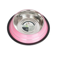 Ikonikus Pet Color Splash Stripe Csúszásmentes Pet Bowl, Oz, Rózsaszín
