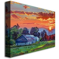 Védjegyművészet A nap eljut a domb fölé vászon fali művészet, David Lloyd Glover