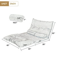 Aukfa Floor Couch-Double Chaise Lounge kanapé lusta kanapé hálószoba nappali-Világosbarna