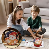 Karácsonyi Kerek Fészkelő Konzervdobozok Ünnepi Nyomtatással Fém Cookie Bo Candy Tároló Tartályok Ónozott Díszdobozok