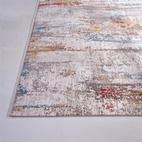 Lindstra gradiens akvarell szőnyeg, szürke mélyvörös kék, 3ft - 1in 10 láb, futó