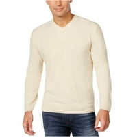 Időjárásálló férfi szilárd texturált kötött pulóver pulóver, törtfehér, XX-nagy