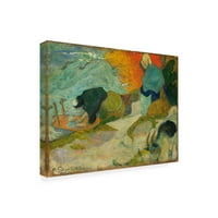 A Gauguin vászon művészetének Washerwomen Canvas művészete