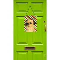 Carolines Treasures LH9233DS Border Terrier Candy Cane Ünnep Karácsonyi fal vagy ajtó függő nyomatok, 12x16