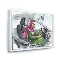 Designart 'Arab hölgy vezet egy autó II.