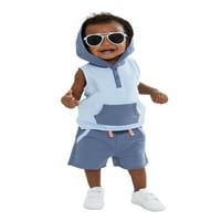 Wonder Nation kisgyermek fiú kapucnis tartály felső és rövidnadrág-készlet, 2-darab, méretek 12m-5T