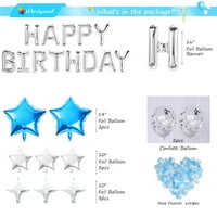 iPartycool Party születésnapi léggömbök készlet, 3D prémium újrafelhasználható alumínium fólia levél Banner és Ecofriendly