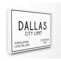 A Stupell Lakberendezési Gyűjtemény Dallas City Limit Vászon Fal Művészet