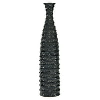 DecMode 24 fekete kerámia váza fodrozódó textúrával